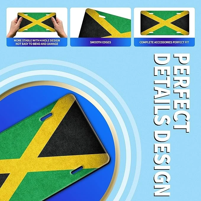 Jamaica Flag Jamaican Car License Plate Frame