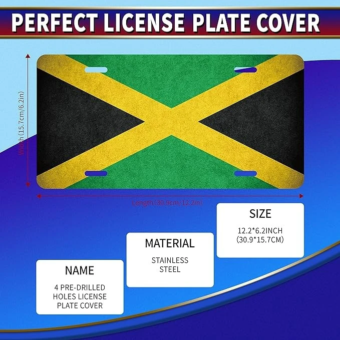 Jamaica Flag Jamaican Car License Plate Frame