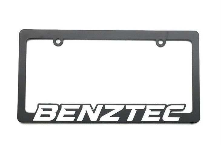 White Raised Car Mold Plate Frame
